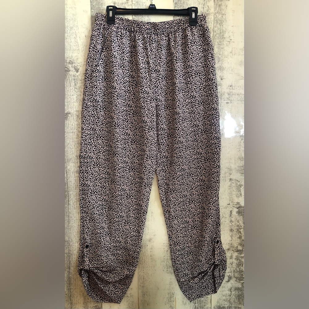 Anthropologie BRAVE+TRUE Leopard Print Pants Medium Jogger‎ Style Pockets Trendy